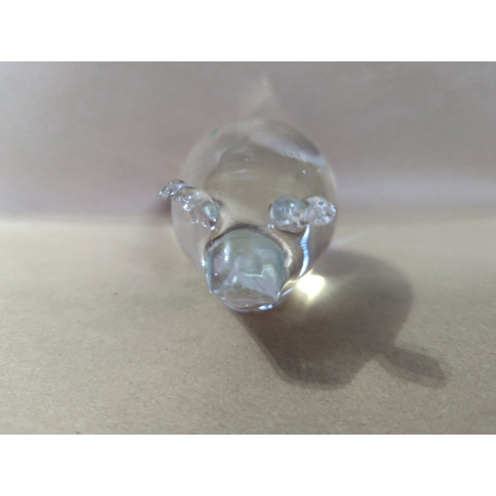 Raindrop shaped crystal art glass curly q tailed pig paperweight decor 2x2 inch - Picture 3 of 6